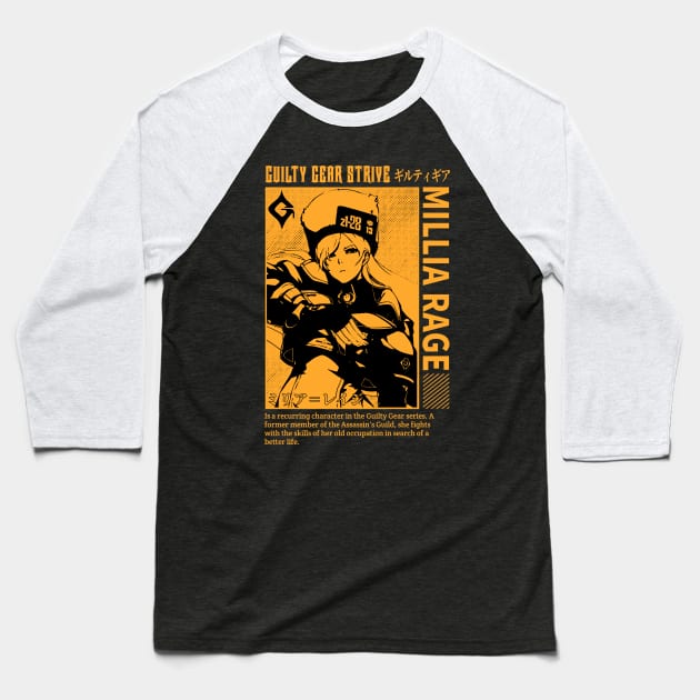 Millia guilty strive orange Baseball T-Shirt by NekerArt